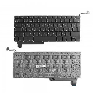 Клавиатура для ноутбука MacBook Pro 15 A1286 Series. Г-образный Enter. Черная, без рамки. PN: A1286.