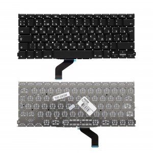 Клавиатура для ноутбука MacBook Pro 13 A1425 Series. Г-образный Enter. Черная, без рамки. PN: A1425.