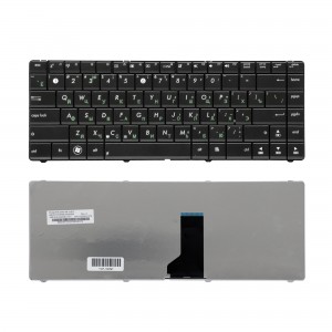 Клавиатура для ноутбука Asus K84, N43, P43E Series. Плоский Enter. Черная, без рамки. PN: 9Z.N6USU.00R.