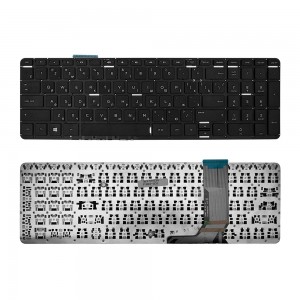 Клавиатура для ноутбука HP 15-j000, 17-j000 Series. Плоский Enter. Черная, без рамки. PN: NSK-CN4BV.