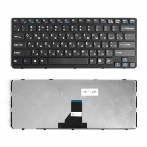 Клавиатура для ноутбука Sony Vaio E14, SVE14. Series. Плоский Enter. Черная, с черной рамкой. PN: 149115111RU.