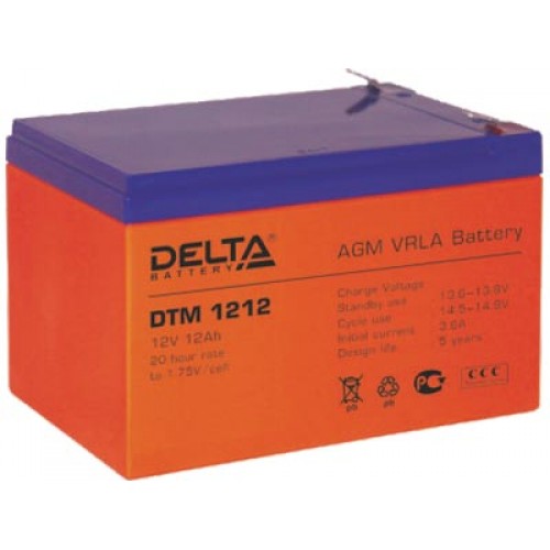 Аккумуляторная батарея для эхолота Delta DTM 1212 на 12V 12Ah (151x98x101mm)