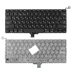 Клавиатура для ноутбука Macbook Air A1304, A1237 Series. Плоский Enter. Черная, без рамки. PN: A1304, A1237.