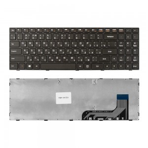 Клавиатура для ноутбука Lenovo IdeaPad 100-15, 100-15IB, 100-15IBY Series. Плоский Enter. Черная, с черной рамкой. PN: SN20K65119.