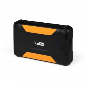 Внешний аккумулятор TopON TOP-X38 38000mAh 3 USB-порта, автомобильная розетка 12V 15A 180W, аварийный свет, фонарь, защита от пыли и брызг. Черный