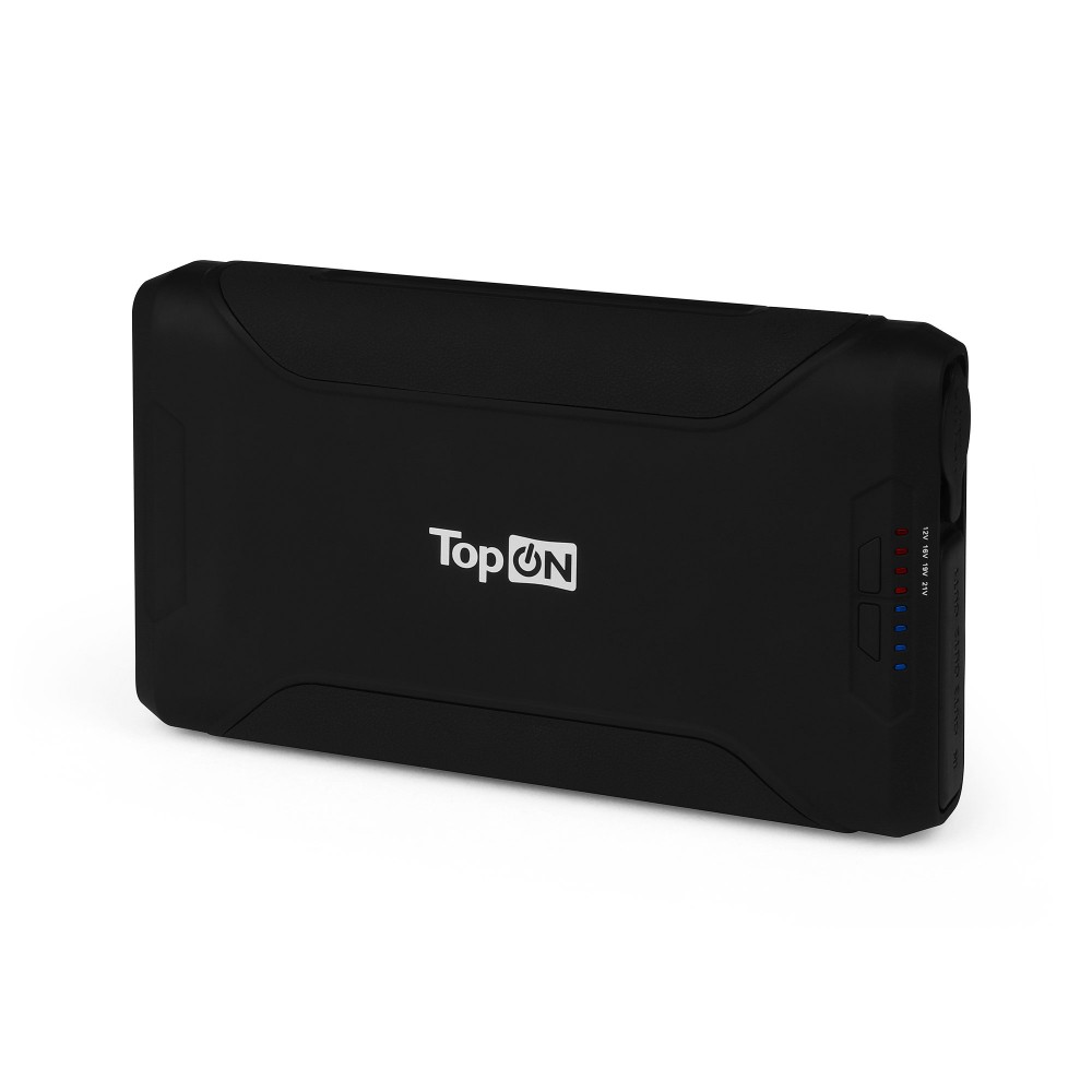 Внешний аккумулятор TopON TOP-X72 72000mAh 2 USB-порта, автомобильная розетка 180W, набор для зарядки ноутбуков, аварийный свет, фонарь. Черный