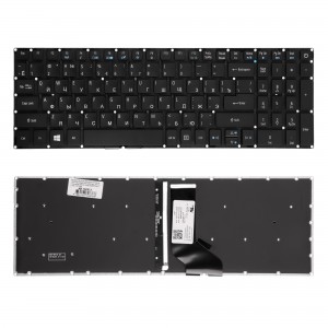Клавиатура для ноутбука Acer Aspire E5-522, E5-573, E5-722 Series. Плоский Enter. Черная, без рамки. С подсветкой. PN: NK.I1513.006.