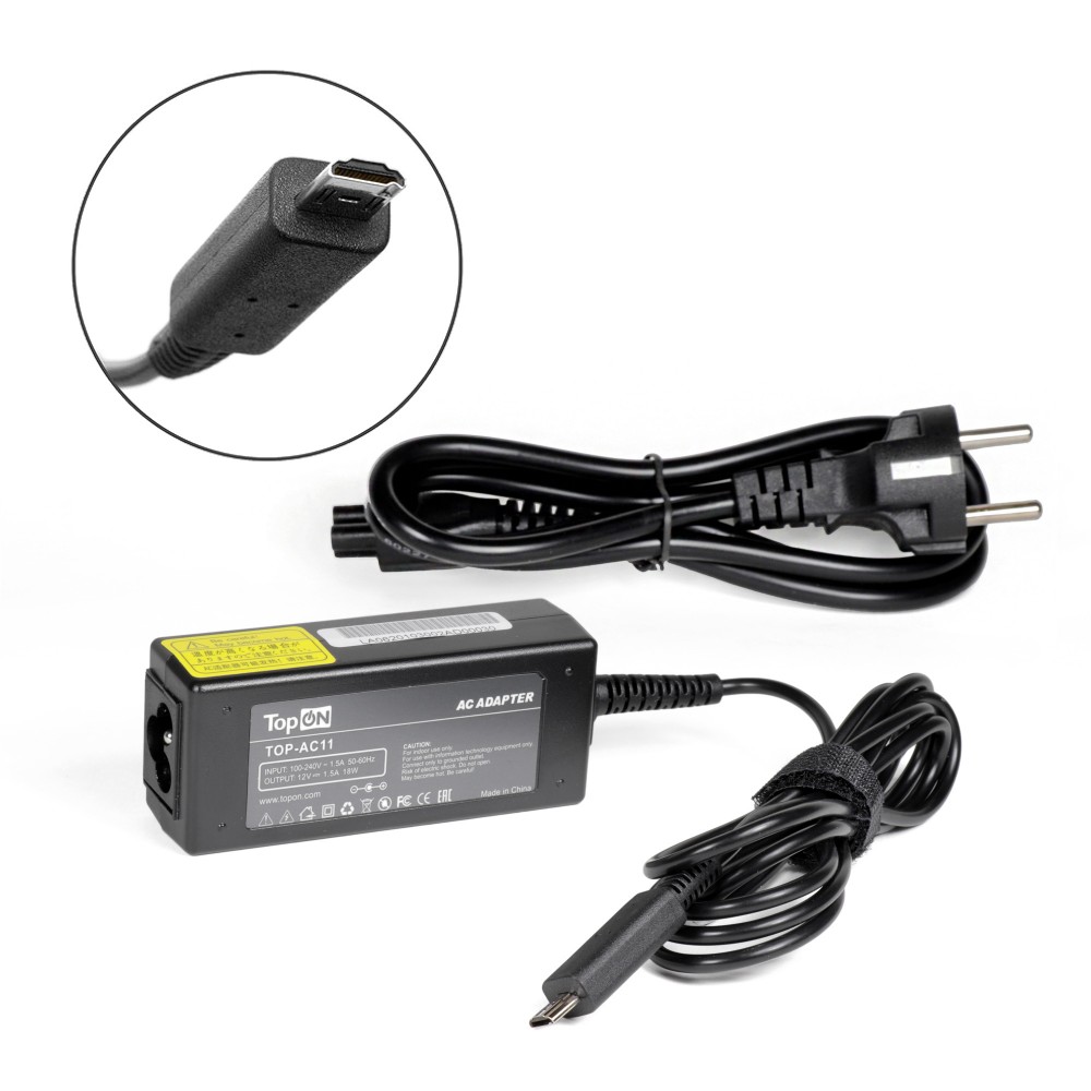 Блок питания TopON для Acer 12V 1.5A (Acer Micro USB) 18W AK.018AP.033 TOP-AC11-2